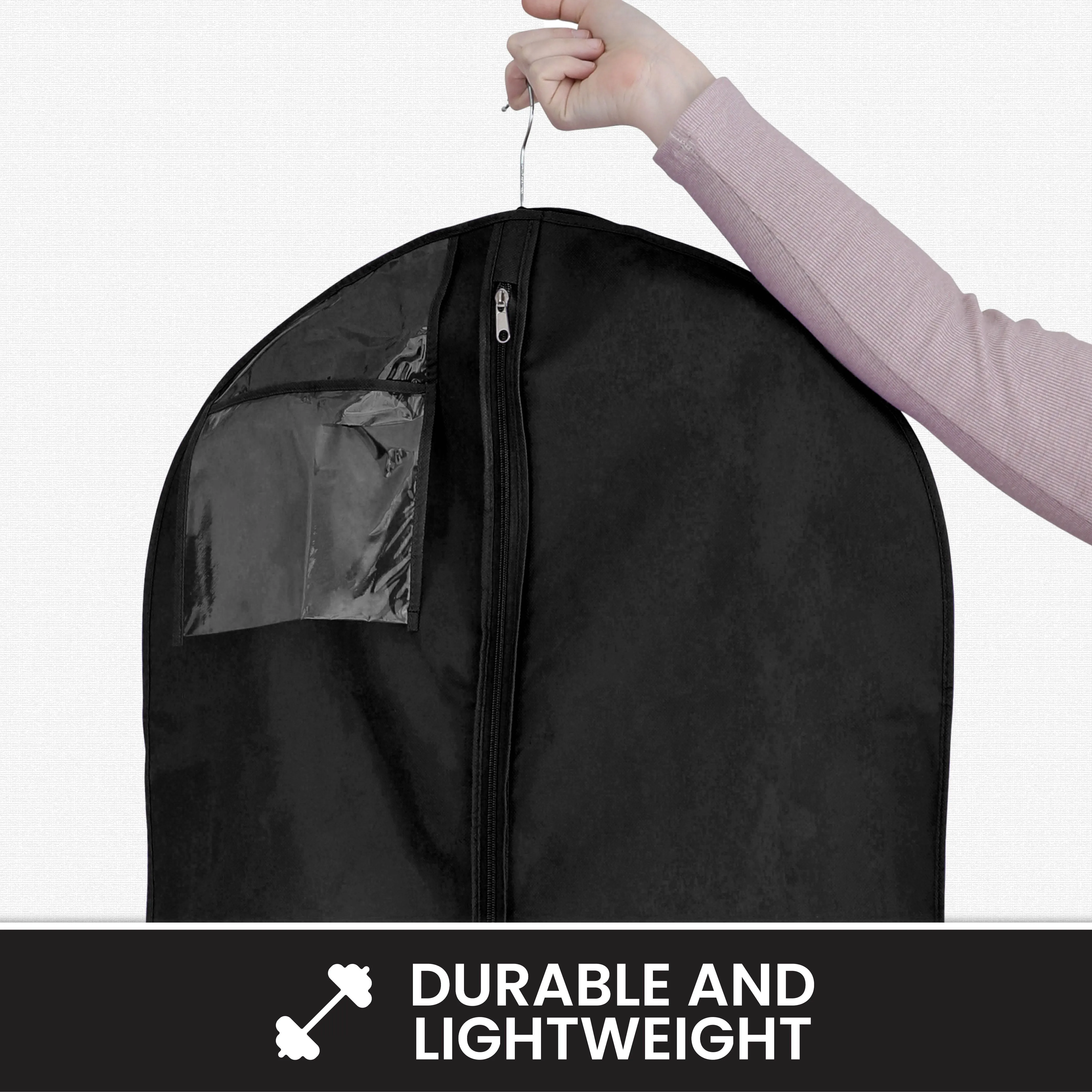 Wedding Dress Garment Bag 16 inch Gusseted, for Long Puffy Gowns, Clear Vinyl Pouch for Labeling