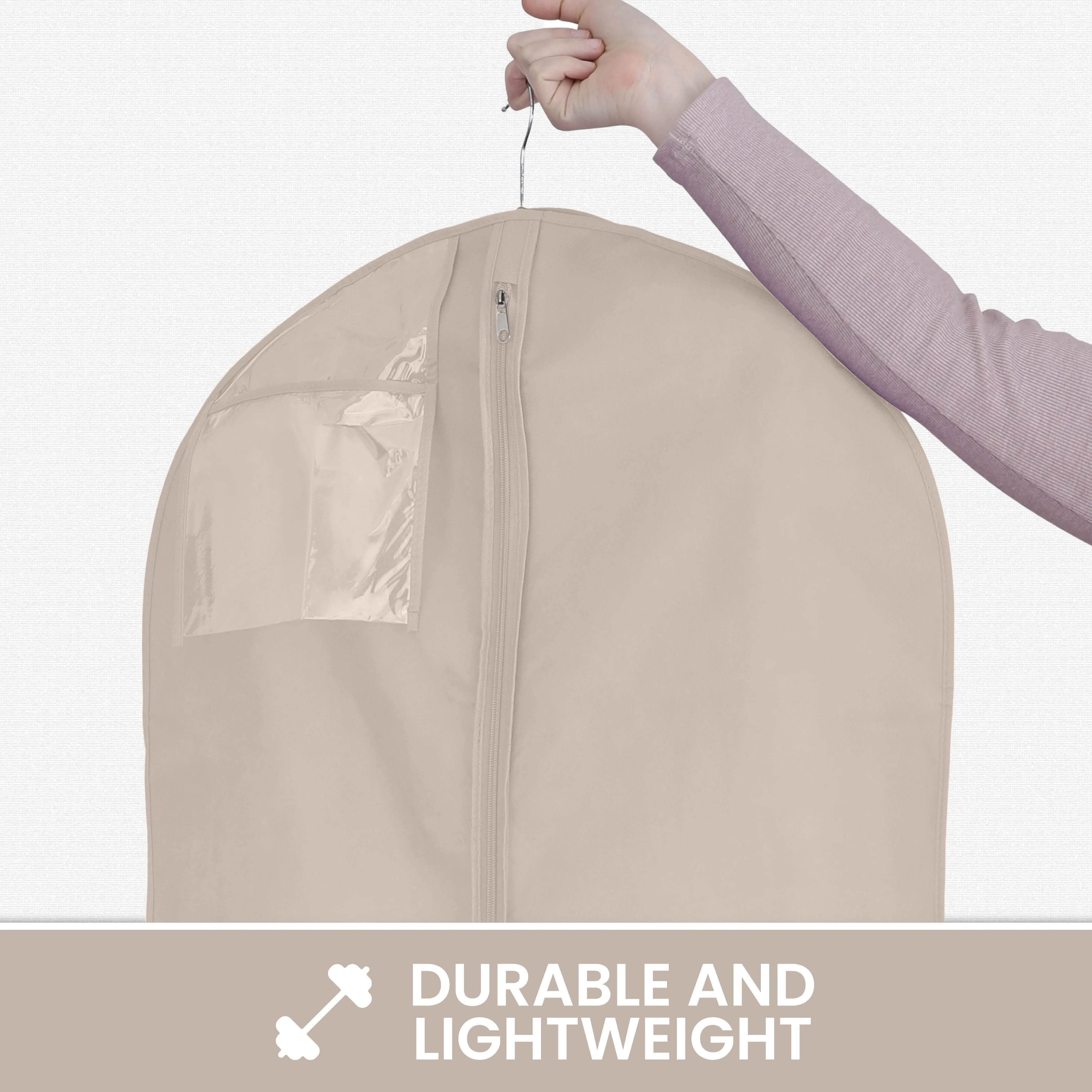 Wedding Dress Garment Bag 16 inch Gusseted, for Long Puffy Gowns, Clear Vinyl Pouch for Labeling