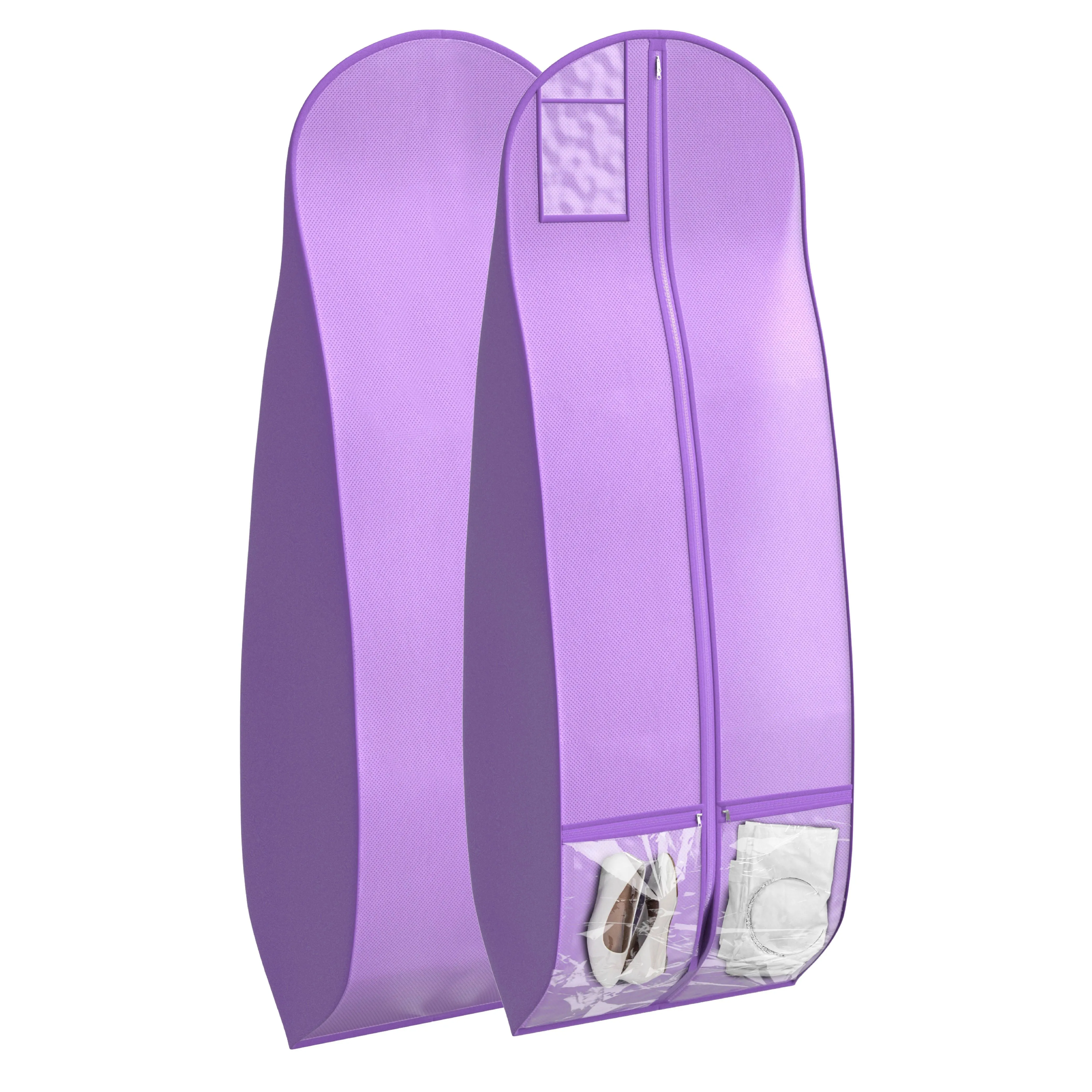Wedding Dress Garment Bag 16 inch Gusseted, for Long Puffy Gowns, Clear Vinyl Pouch for Labeling
