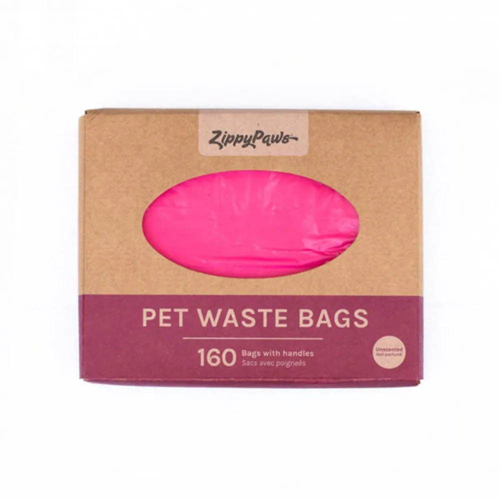 Zippypaws Pet Waste Bags Unscented Pink 160pcs